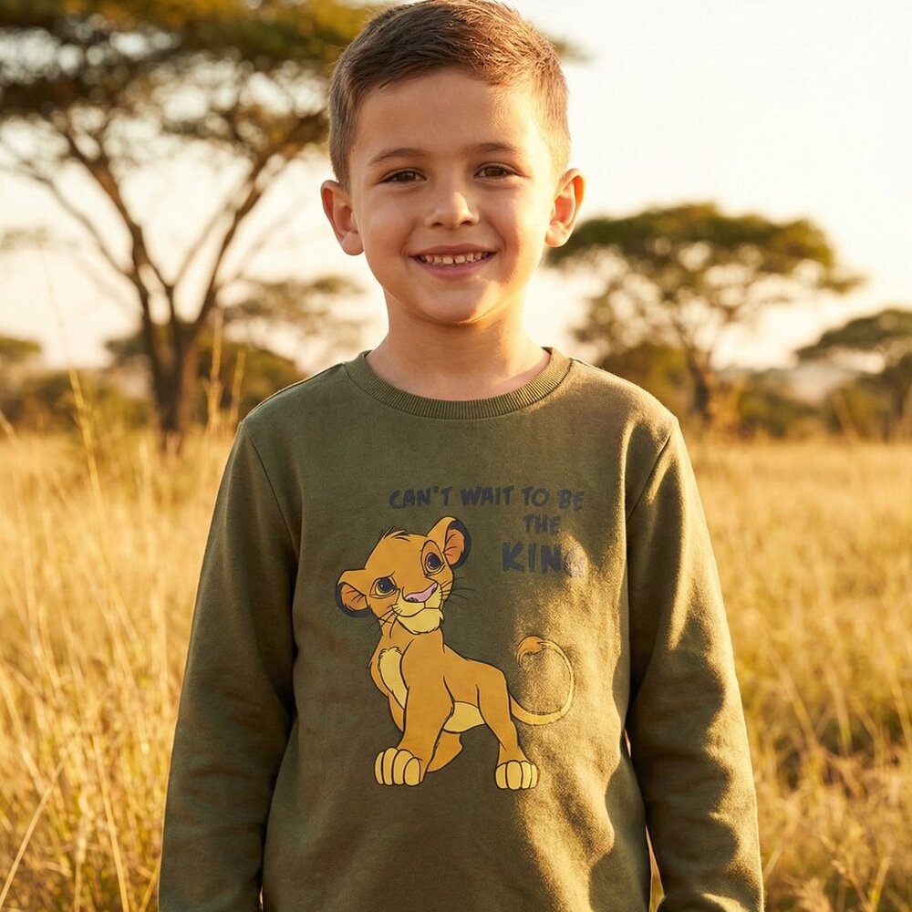 NWT Disney Boys Simba "Can't Wait To Be The King" Green Sweatshirt